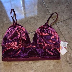 xhilaration velvet burgundy bralette